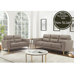 Otto 3 + 2 Leather Lounge - Light Brown