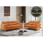 Otto 3 + 2 Leather Lounge - Orange