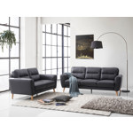 Otto 3 + 2 Leather Lounge - Black
